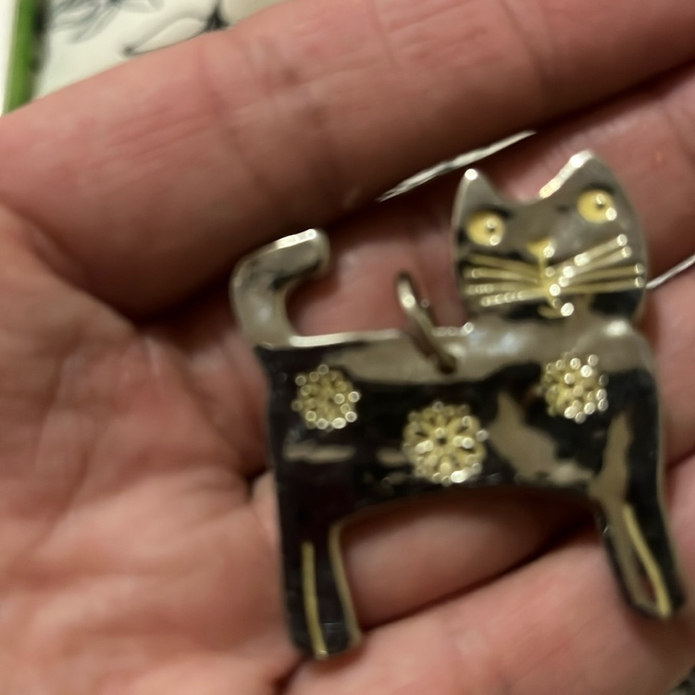Cute cat charm for the cat lover. Silver